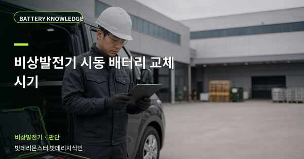 비상발전기 시동 배터리 교체 시기: 정상·점검·교체를 나누는 기준 대표 썸네일