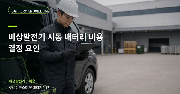 비상발전기 시동 배터리 비용 결정 요인: 견적 금액을 바꾸는 조건 대표 썸네일