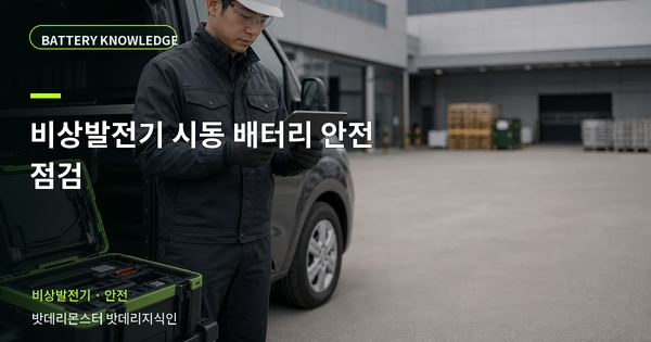 비상발전기 시동 배터리 안전 점검: 위험을 줄이는 확인 순서 대표 썸네일