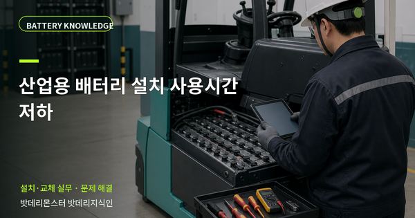 산업용 배터리 설치 사용시간 저하: 증상과 원인을 나누는 점검법 대표 썸네일
